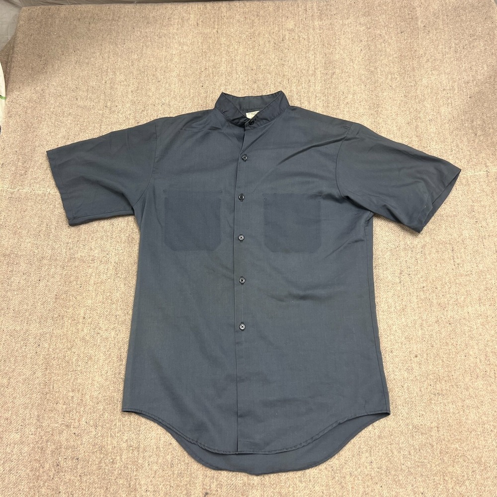 Vintage JC Penny Big Mac Shirt Mens Medium Gray 1970s Button Up